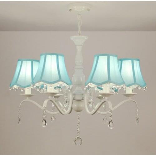 Romantic Young Girl Children Room Droplight Princess bedroom Pink Crystal Led Chandeliers /5lights/6 lights lustres 90-260V