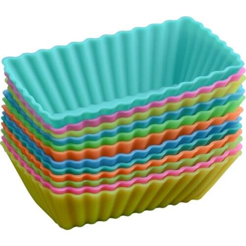 Mini Rectangle shape Silicone Muffin Cupcake Mould Bakeware Maker Mold Tray Baking Cup Molds Baking Tools cn