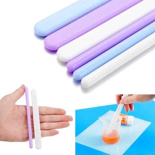 Silicone Stirrer Epoxy Resin Mixing Tools Reusable Liquid Pigment Glitter Powders Stirring Rod Muddler for DIY Jewelry Making