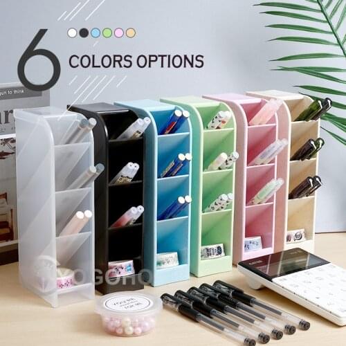 Large Capacity Simple Desk Pen Holder brush holder makeup Storage Box Desktop Organizer Stand Case School Office Stationery