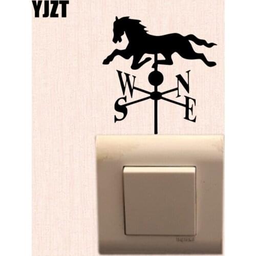 YJZT Fashion Art Living Room Decor Funny Animal Wall Decal Vinyl Switch Sticker Weathervane Horse Farm 17SS0452