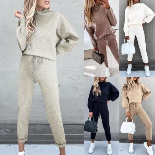 Women Autumn Long Sleeve Pullover Sweatshirt Pants Sportswear Set Tracksuit Womens Clothing спортивный костюм жен 2020