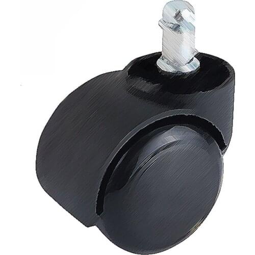 1 Pcs 2 Inch Stem Universal Mute Black Caster Nylon Wheel Executive Chair Office Chair Swivel Rollers 360 Degree