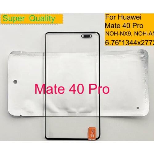 10Pcs/Lot For Huawei Mate 40 Pro NOH-NX9 NOH-AN00 Touch Screen Panel Front Outer LCD Glass Lens With OCA Glue Replacement