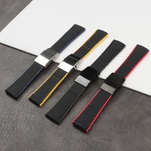 22mm 24mm Nylon fabric with rubber strap Watch Band For Breitling strap for Avenger Super Ocean Rubber Watchband Sport free Tool