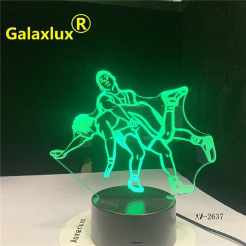 3D LED Lamp Wrestling Judo Lamp Night Lights USB Lights Creative Holiday Gift LED Desk for Office Home Living Room Decor 2637