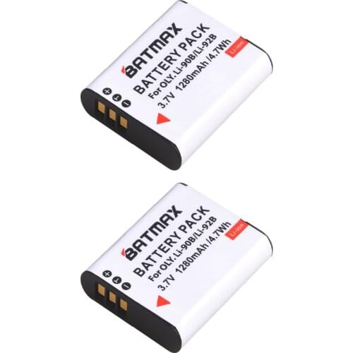 1280mAh LI-90B LI 90B LI90B LI-92B Camera Battery for Olympus Tough TG-5 TG-Tracker SH-1 SH-2 SP-100 IHS Tough TG-1 iHS TG