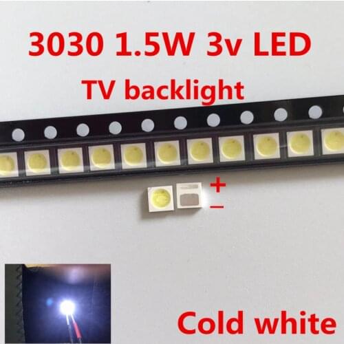 AOT High Power LED Backlight 1.5W 3V 3030 94LM Cool White Backlit LCD Screen for TV Applications EMC 3030C-W3C3 50 PCS