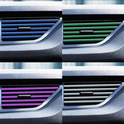 Car Styling Mouldings Air Outlet Trim Strip Auto Air Vent Grilles Rim Trim Cars Decoration Strips Chrome Accessories