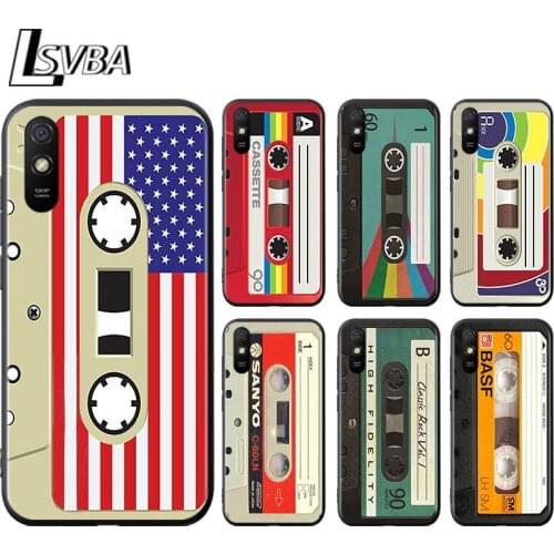 Retro vintage tape for Xiaomi Redmi 10X Pro 9C 9A 9T 9 GO K40 K30 Ultra K20 8 7 S2 6 5 4X Pro Soft Black Phone Case