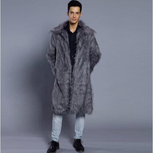 Black Autumn faux mink leather jacket mens winter thicken warm long fur leather coat men jackets jaqueta de couro B333