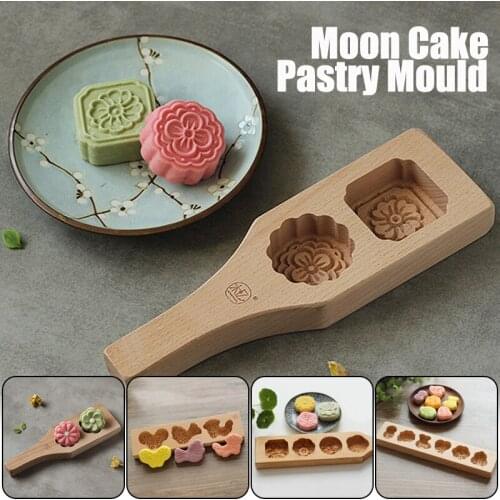 Wooden Pastry Mold Baking Tool for Making Mung Bean Cake Ice Skin Fondant Cake Chocolate Moon Cake Mold Kitchen Accessories