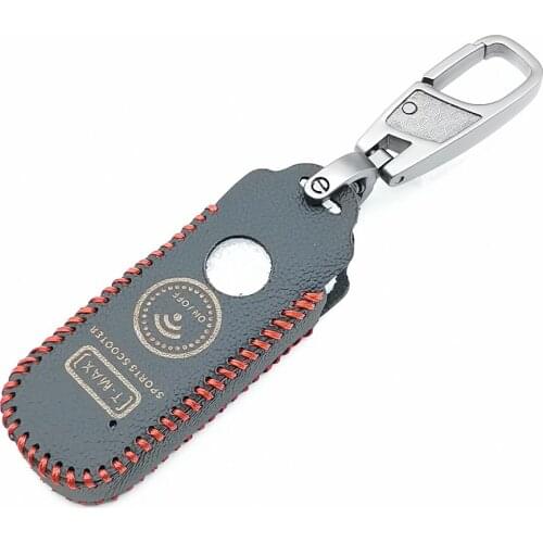 Praise Leather Key Case Cover for Yamaha TMAX 530 DX SX motorcycle 2017/2018 Motorcycle Smart Keyring Key bag fob Protect Shell