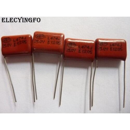 100pcs CBB 474 250V 474J CL21 0.47uF 470nF P15 Metallized Polypropylene Film Capacitor