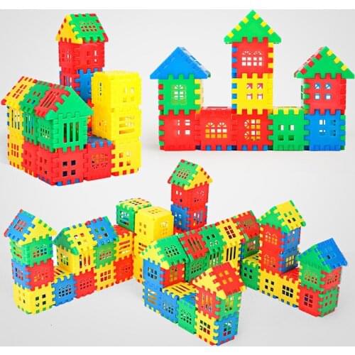 50Pcs/set Creative Baby DIY City House Building Blocks Model Figure Construction Bricks Educational Toys For Children Kids Gift