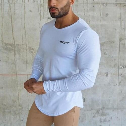 MCFT Solid Cotton Long Sleeve T Shirt Men 2021 Spring Autumn Fitness T-Shirt Men o neck Tee Shirt Men Fashion Casual Tops