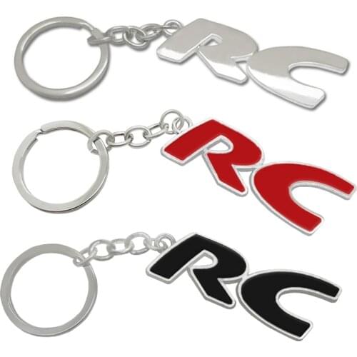 3D Metal Car Keychain RC Emblem Badge KeyChain keyring Key Chain for For PEUGEOT RC 207 SPORT GT 308 306 206 208 Car Styling