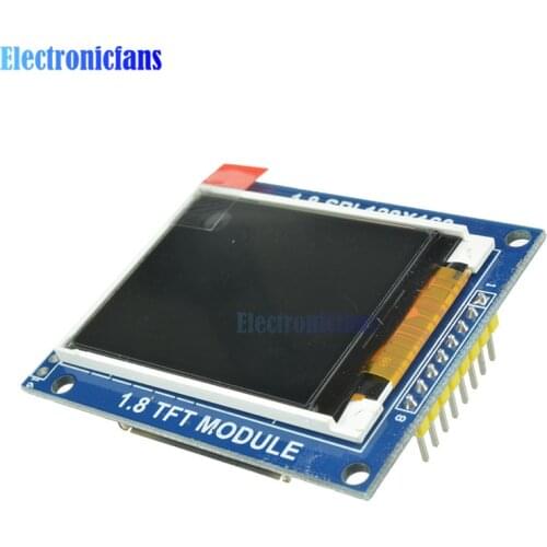 Mini 1.8 Inch Serial SPI TFT LCD Module Display with PCB Adapter IC 128x160 Dot Matrix 3.3V 5V IO Inerface Cmmpatible 1602 5110