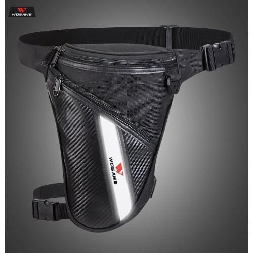 WOSAWE 3L Motorcycle Leg Bag Waist Pack Motocross Racing Bag with Oxford Cloth Riding Travel Wear-resistant Night Reflection