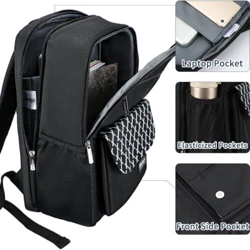 Men Backpack Thin Back Pack Slim Laptop Backpack Men Office Work Business Bag Unisex Black