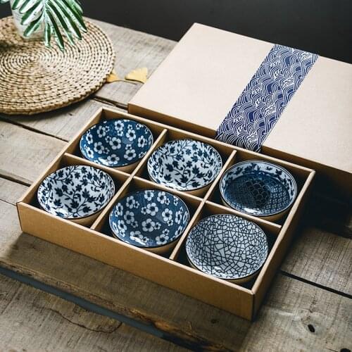 Japanese ceramic tableware gift bowl set Qinghua porcelain chopsticks set ceramic bowl giveaway bowl dessert bowl ceramic bowl