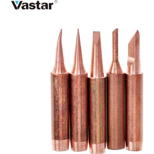 Vastar 5pcs Soldering Tips Pure Copper Lead-free 900M-T-K Soldering Iron Tip for Soldering Rework Station