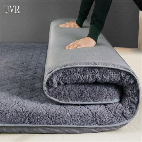UVR New Thick Lamb Velvet Mattress Non-slip Double Mattress Bedroom Hotel Comfortable Bed Mat Help Sleep Collapsible Floor Mat