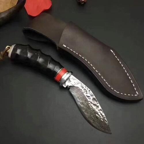Outdoor knife Handmade forged High hardness VG10 Damascus knives fixed knife hunting knife EDC tools