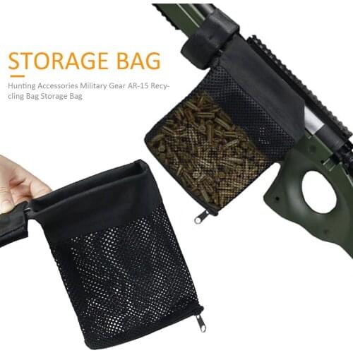 1pcs Hunting Mesh Bag M4 Military Army Shooting Brass Black Mesh Shell Rifle Gun Catcher Bullet Wrap Catcher Trap Hunting Pouch