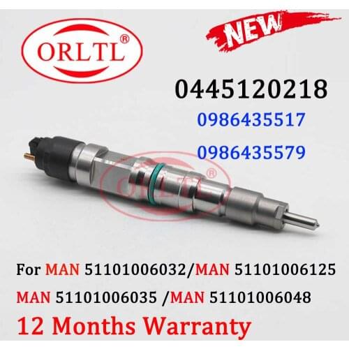 ORLTL 0445120218 High Pressure Fuel Injector 0 445 120 218 Genuine New Excavator Injector For Bosch MAN 51101006032 51101006125