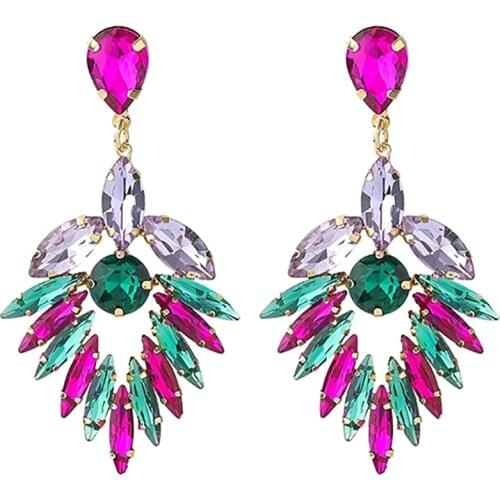 ZHINI Luxury Bohemian Statement Earrings for Women Ethnic Gothic Rhinestone Long Earring Jewelry 2021 boucle d’oreille