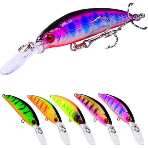 1 Pc Minnow 70mm 6g Longmouth Lure Bait Sea Fishing Lures 3d Eyes Plastic Hard Jerkbait Fish Popper Lure 8# Hooks With 9 Color