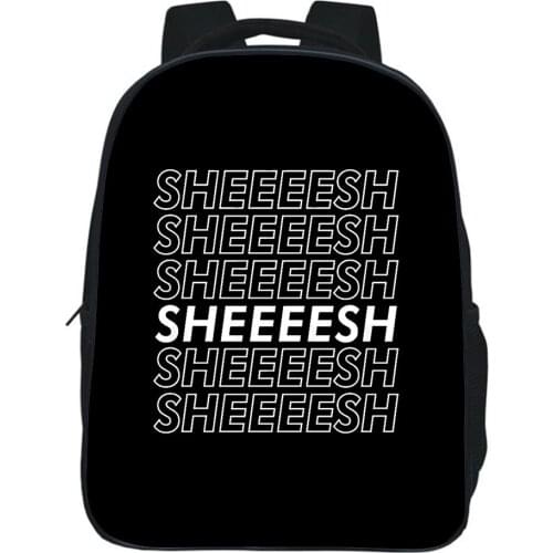 Sheesh Backpack 2021 Fashion Cartoons Sheesh Printing Backpack Children Bag Black School Bag Zipper Bookbag Boys Girls Mochila