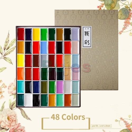 SAKURA Kissho 48colors Artist Watercolor Pigment for Student Painting High Grade Gouache Paint for Coloring and Art Drawing