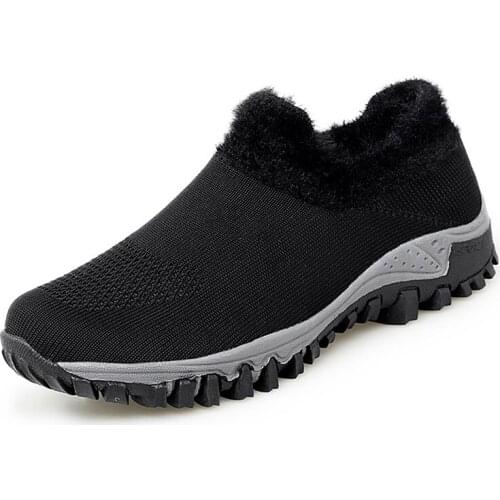 STS Womens Winter Snow Shoes Winter Warm Shoe With Fur Ladies Casual Shoe Waterproof Light Flats Plush Outdoor Walking Footwear
