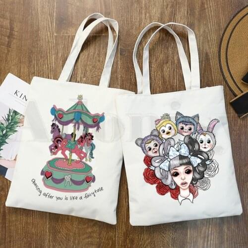 Melanie Martinez Kpop Summer Graphic Aesthetic Graphic Cartoon Print Shopping Bags Girls Fashion Casual Pacakge Hand Bag