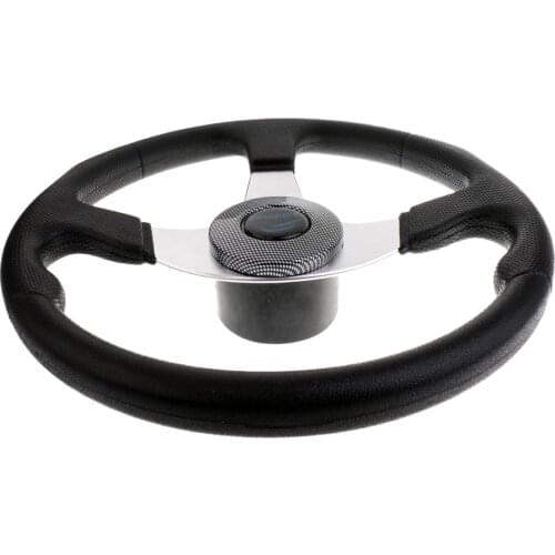 Heavy Duty 34cm Aluminum Alloy Marine Boat Steering Wheel 3 Spoke 3/4" Shaft