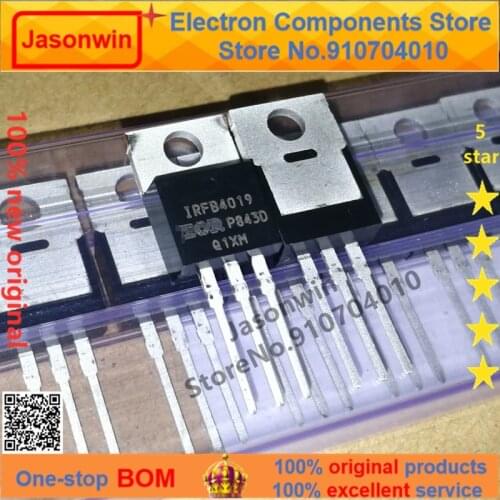 100% nuevo 50 unids/lote original MOSFET IRFB4019PBF 150V17A IRFB4019 TO-220 Transistor