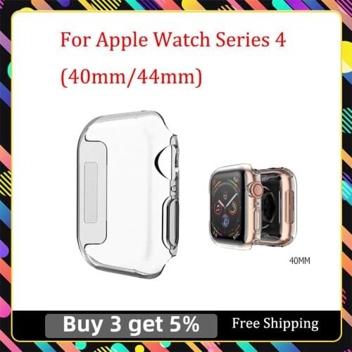 38mm to 44mm Ultra-thin Hard PC Screen Protective Case Cover Shell Frame Transparent Protector for Apple Watch iWatch Series 4