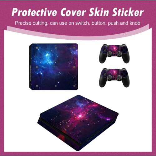 Vinyl Cover Skin Protector Stickers for PS4 Slim Vinyl Decal for Sony Playstation 4 Slim Console + 2 Controller Stickers Accesso