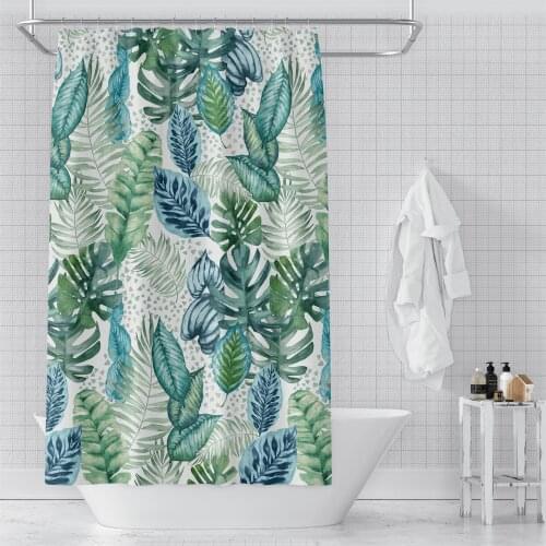 3D Plant Printed Bath Waterproof Fabric Bathroom Shower Curtain in the Bathroom for Modern Accessory Bathroom Decor Bath Product