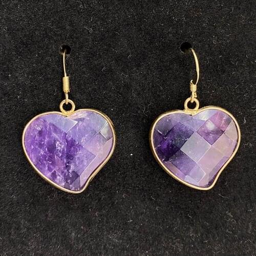 1pair Natural Stone Earrings for Women Multi-color Edging Jwellery DIY Jewelry Making Accessories Irregular Heart Peach Shape