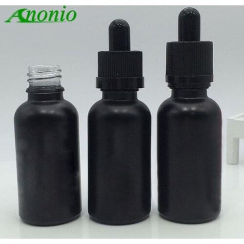 10pcs 5ml 10ml 30ml 50ml free shipping Empty Frosted Black Glass dropper Bottles Empty Essential Oil Bottles E Liquid 0B