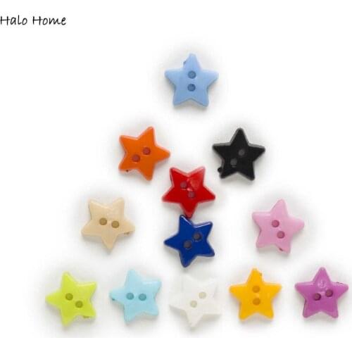 100pcs 2 Hole Star Acryl Buttons Decor Clothing Home Sewing Scrapbooking Card Making DIY 12mm