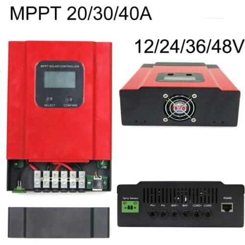 ESmart3-20A 30A 40A MPPT Solar Charge Controller 12V 24V 36V 48V Auto Work LCD Display Max 130V Input RS485 communication