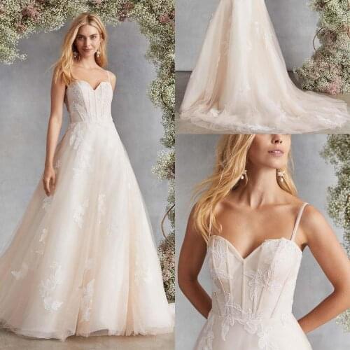 2020 Vintage Ball Gown Wedding Dresses Beaded Lace Applique Button Vestido De Noiva Custom Made Bridal Dress