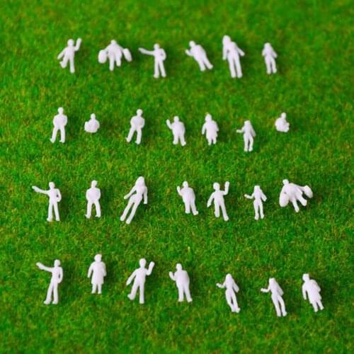 500pcs/lot 1:200 Architectural Scale Model White Figures For Train Railway Layout
