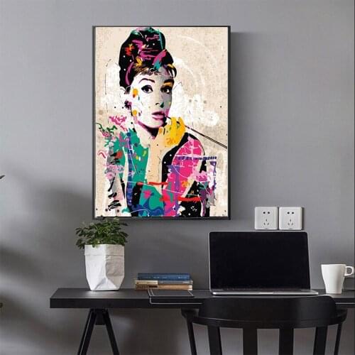 5D DIY Diamond Painting Audrey Hepburn Abstract Rhinestone Diamond Embroidery Mosaic Cross Stitch Home Wall Decoration Gift