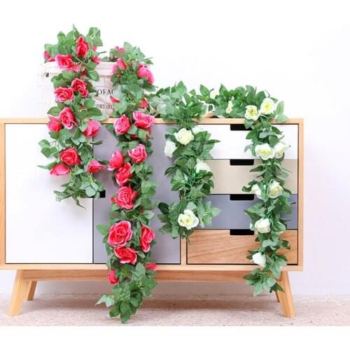 9 Heads Artificial Flowers Rose vines Fake Flower For Room Home Garden Party Decor For Wedding Decoration Artificial Leaf Vine