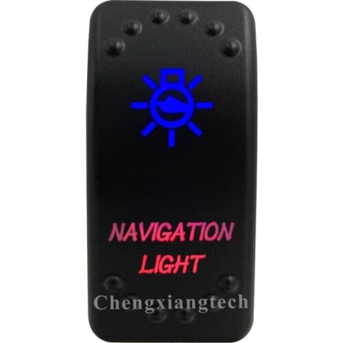 Car Boat Truck Rv Bus - On Off - Up Blue & Down Red Led - Rocker Switch - NAVIGATION LIGHT- 5 Pins - SPST - Waterproof
